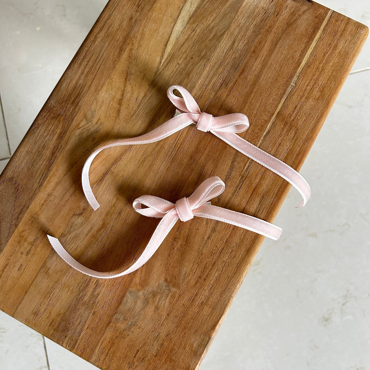 x2 barrettes ruban - rose
