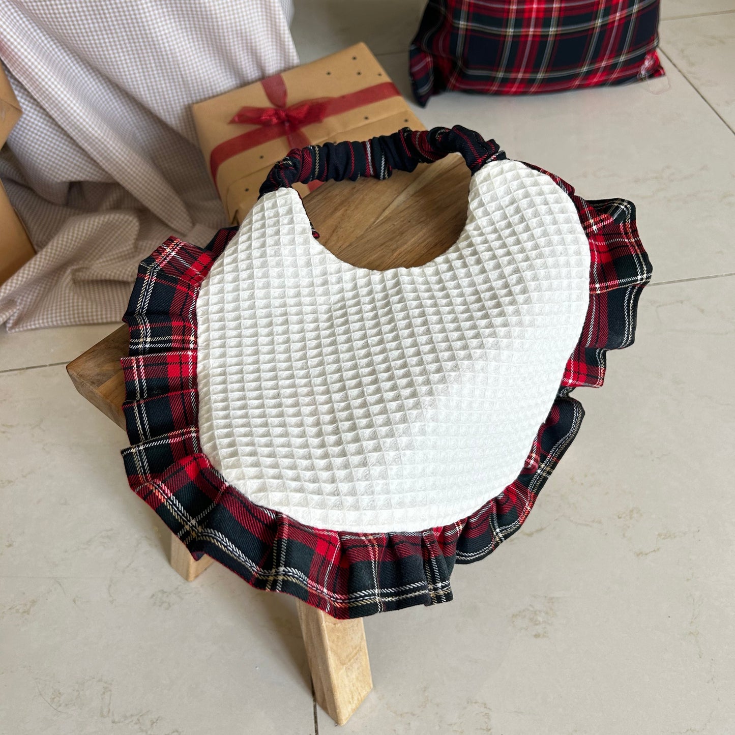 Bavoir de Noël - Tartan