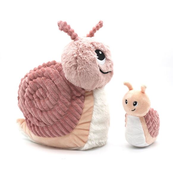Peluche d'aide à la séparation escargot et bébé rose