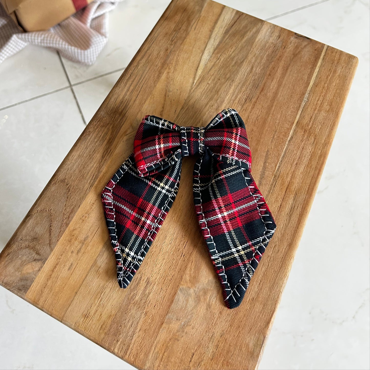 Maxi barette noeud - Tartan