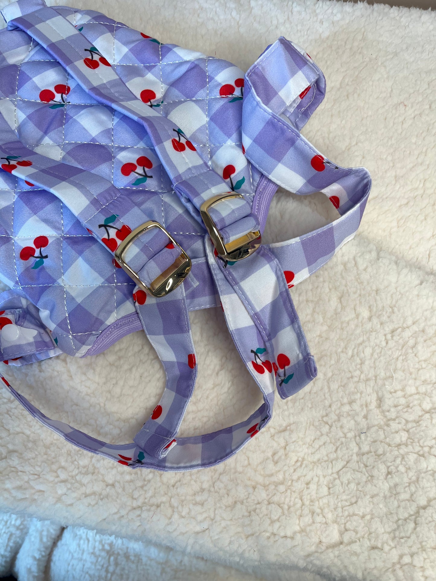 Porte bébé vichy violet cerise Tiny Harlow
