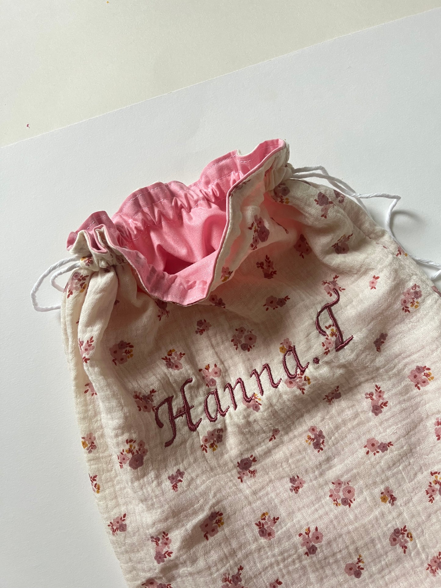Pochon pour ranger le doudou de bébé personnalisable