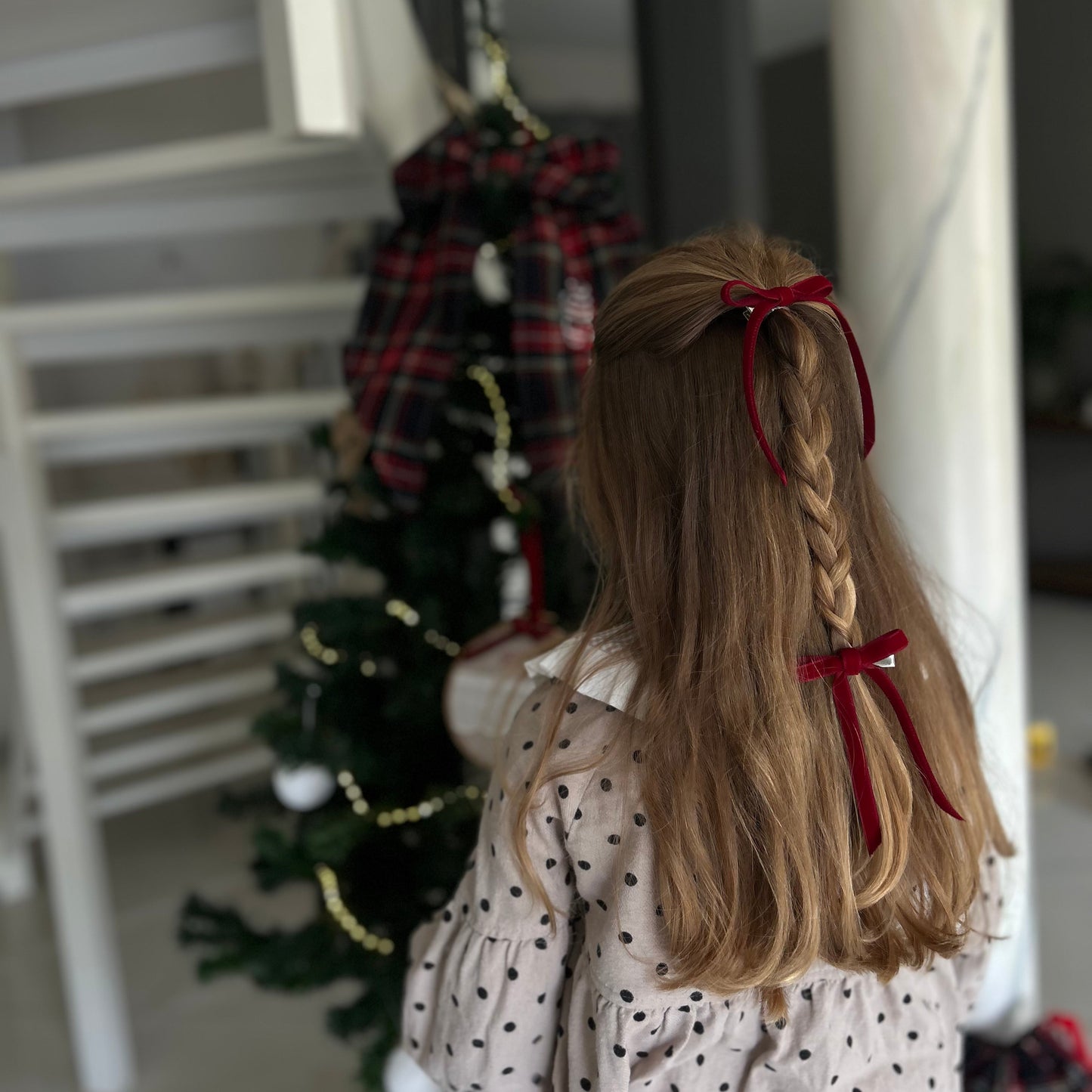 x2 barrettes ruban - rouge