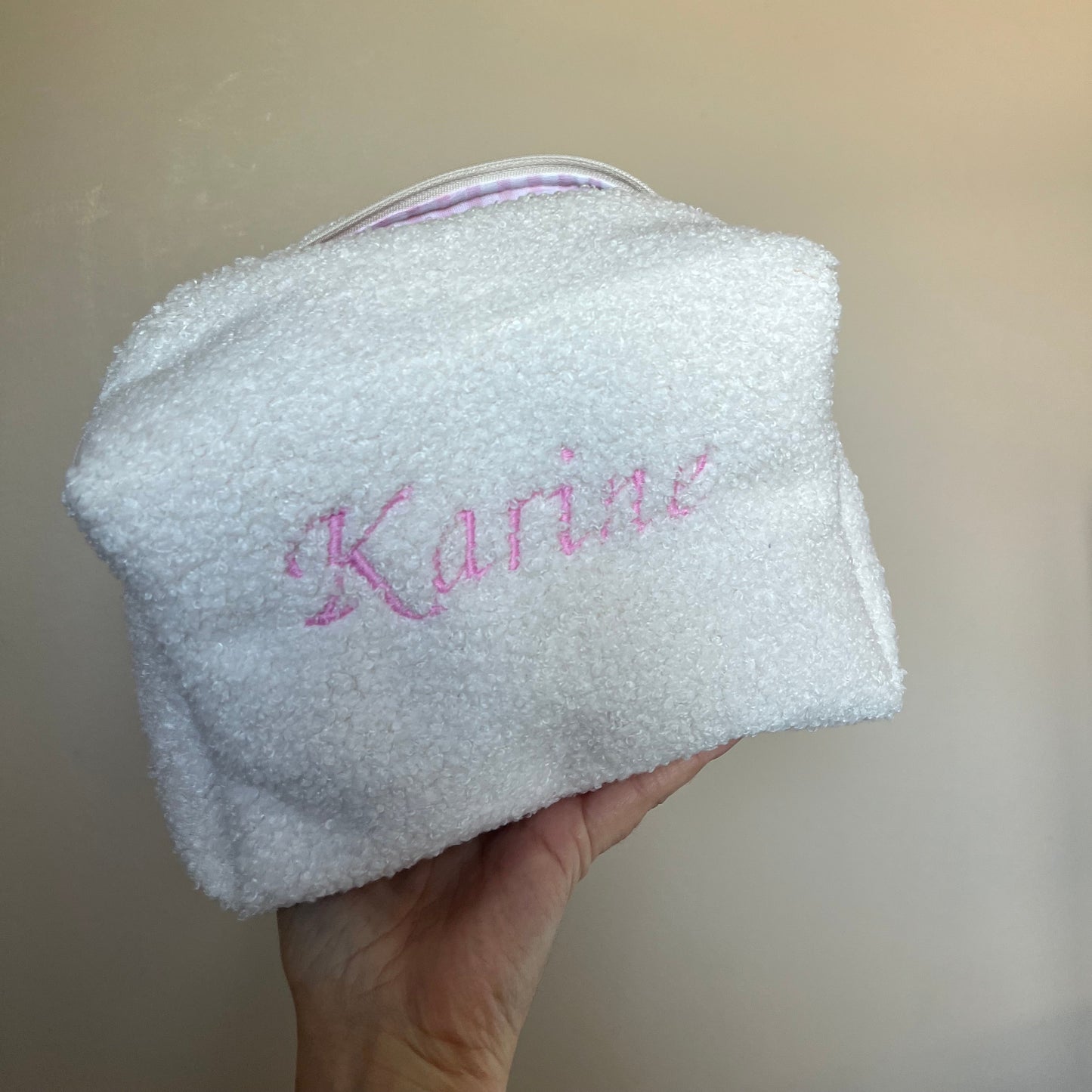 Les trousses de toilettes bouclettes personnalisable - Taille medium