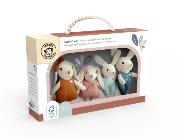 Famille lapin (4 personnages) 12x9cm - +1 an