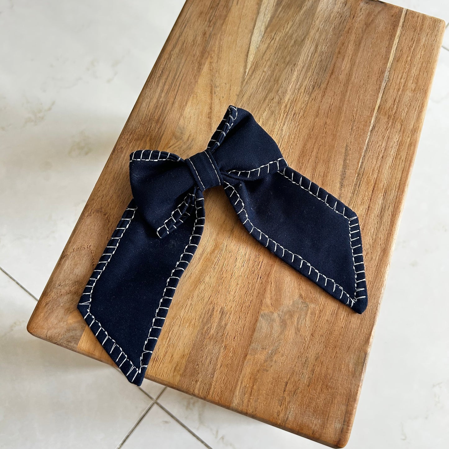 Maxi barette noeud - Bleu marine