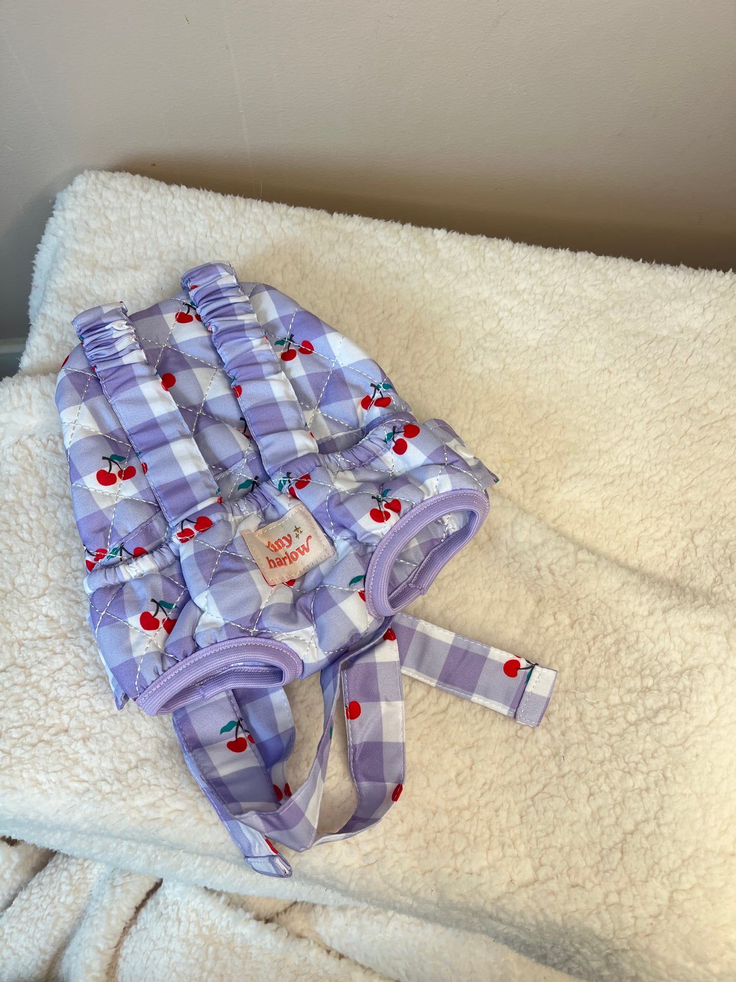 Porte bébé vichy violet cerise Tiny Harlow