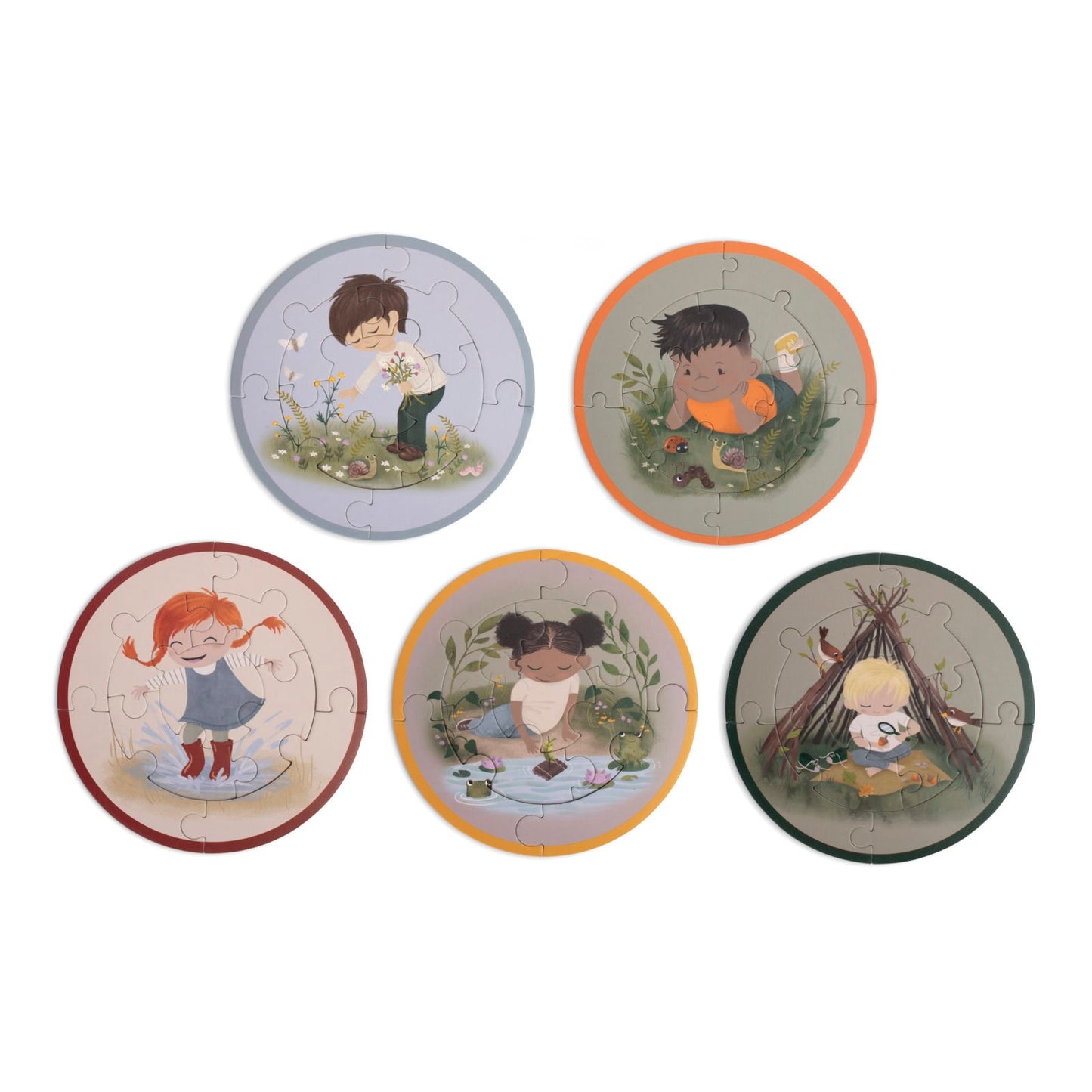 Set de 5 puzzles ronds - Petits aventuriers