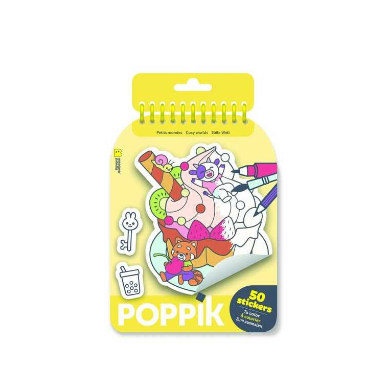 Carnet de sticker à colorier Cosy - Poppik