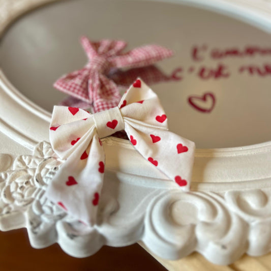 Barette nœud petit coeur