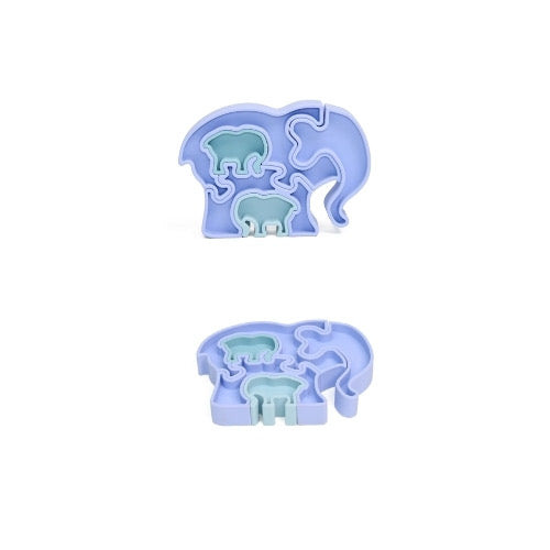 Le puzzle elephant bleu