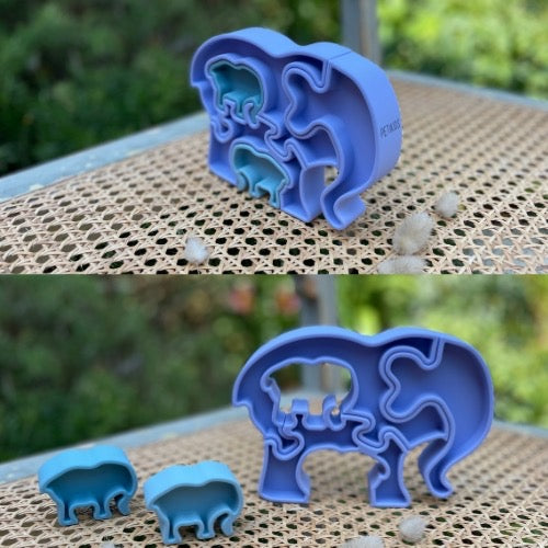 Le puzzle elephant bleu