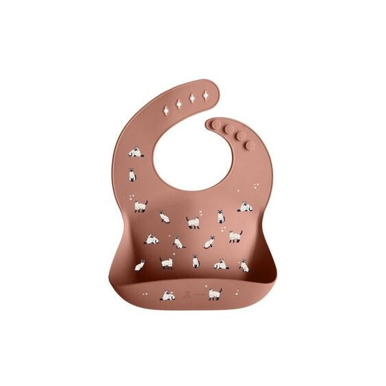 Bavoir en silicone avec poche - Motifs chats
