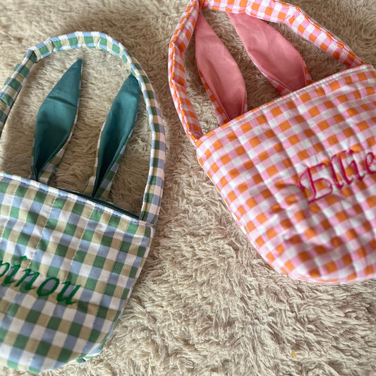 Panier de décoration pâques vert et bleu personnalisable