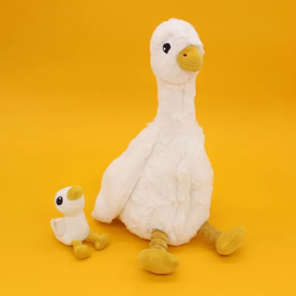 Peluche d'aide à la séparation maman oie et bébé