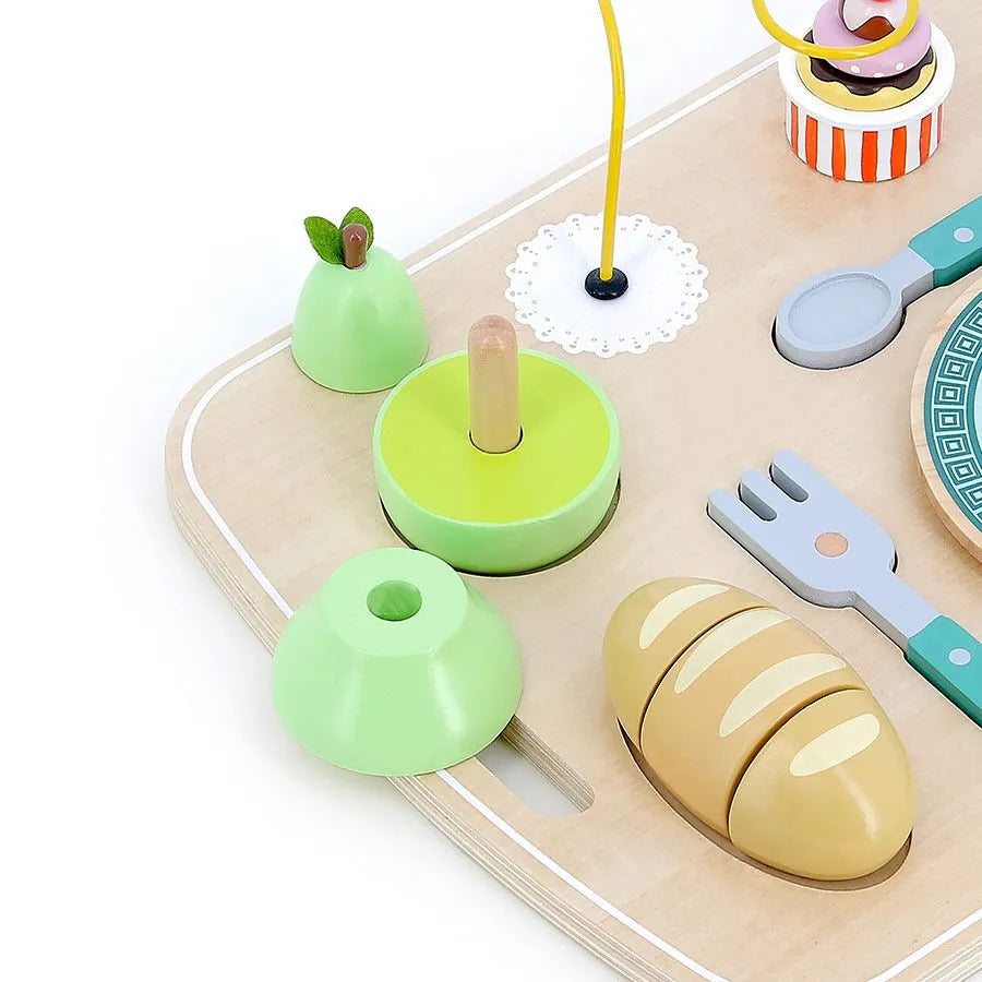 Jeu d’éveil en bois, Plateau repas multi-activités