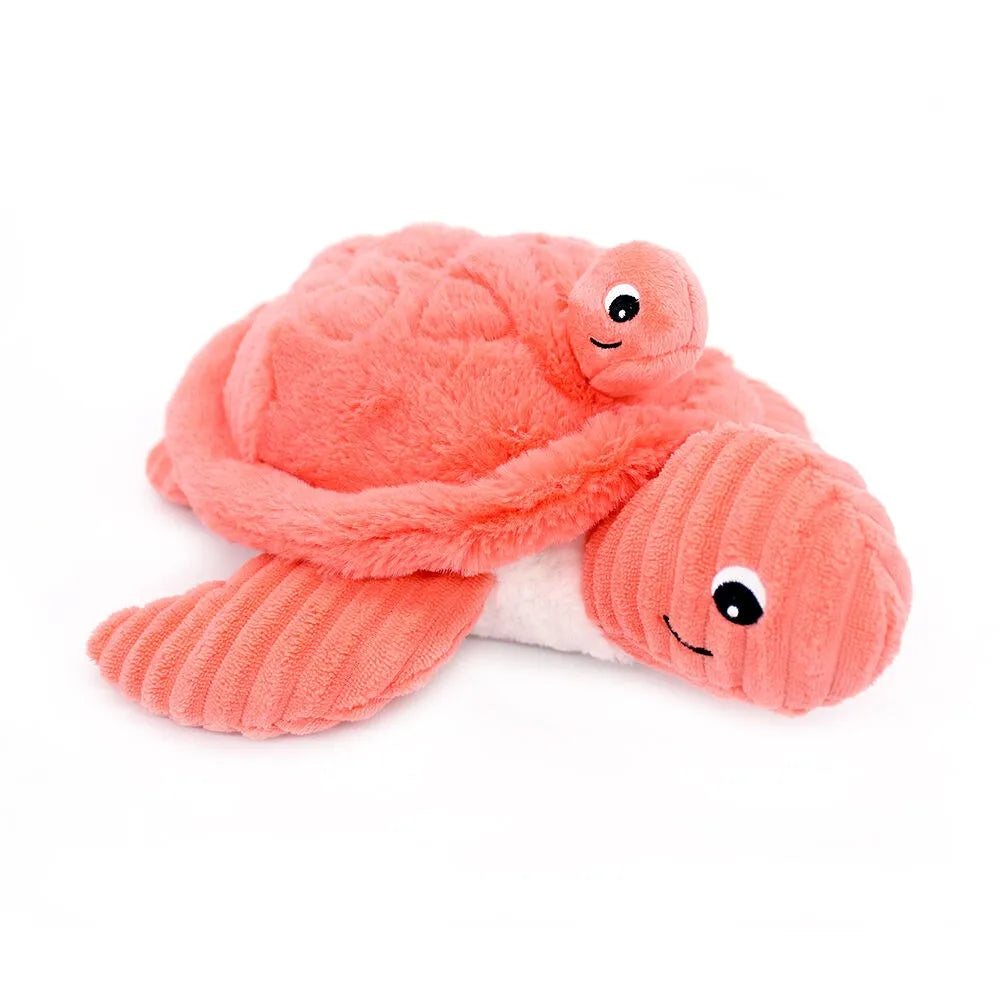 Doudou d'aide à la séparation tortue maman et bébé corail