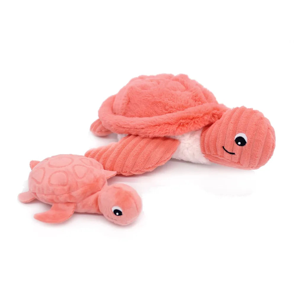Doudou d'aide à la séparation tortue maman et bébé corail