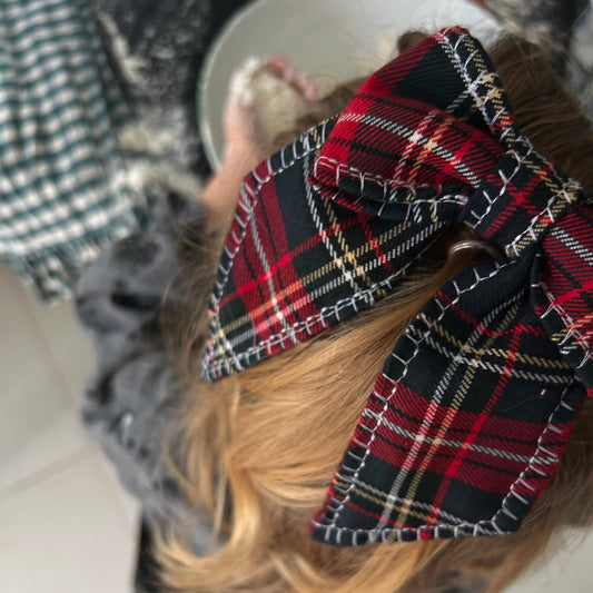 Maxi barette noeud - Tartan