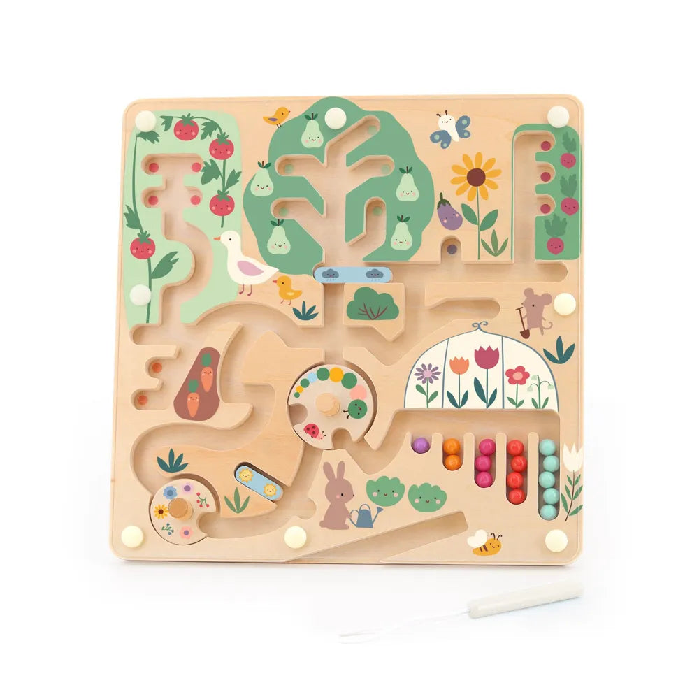 Labyrinthe magnétique en bois – Cueillette au jardin