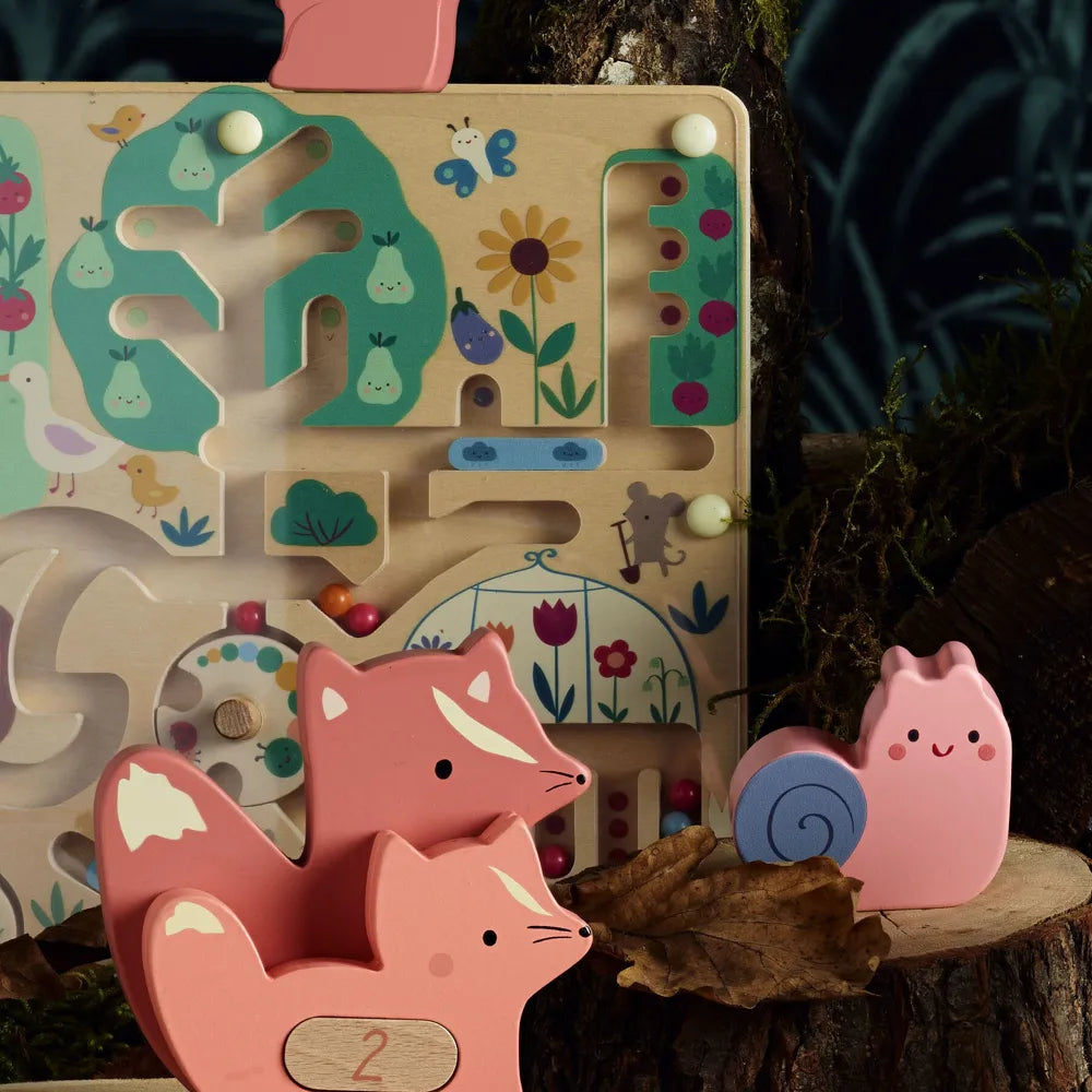 Labyrinthe magnétique en bois – Cueillette au jardin