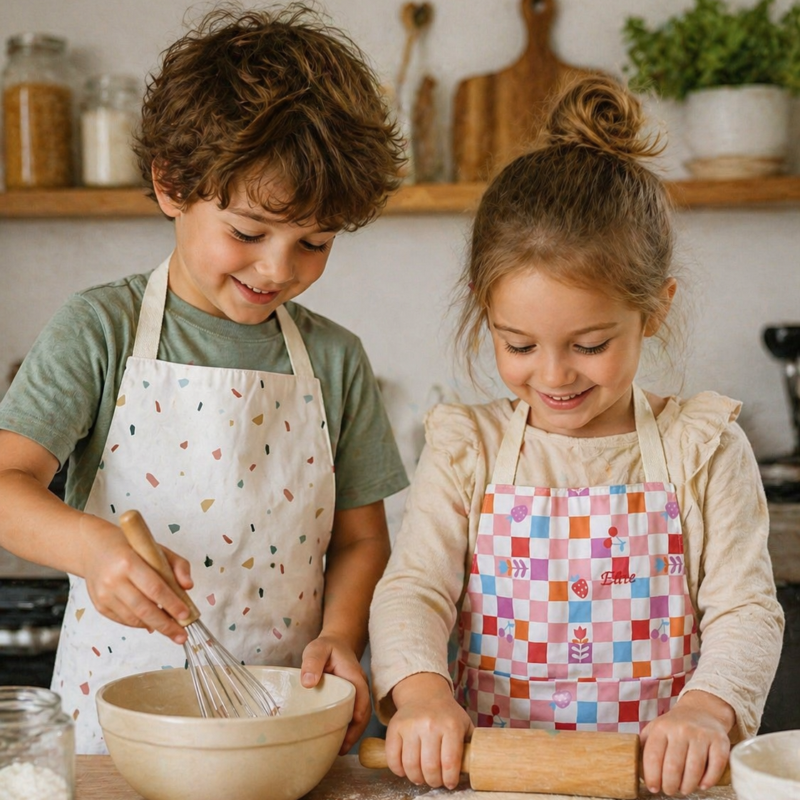 Tablier de cuisine pour enfant confettis - personnalisable