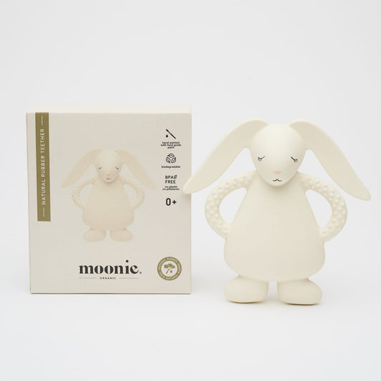 Moonie - Anneau de dentition lapin nature bio blanc