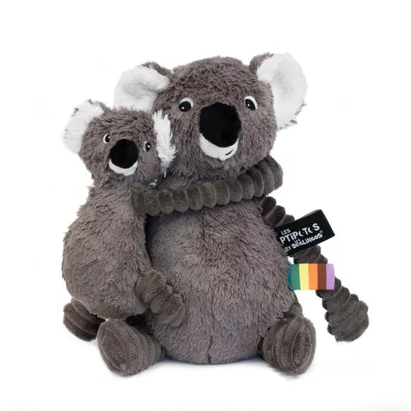 Peluche d'aide à la séparation Koala maman et bébé gris