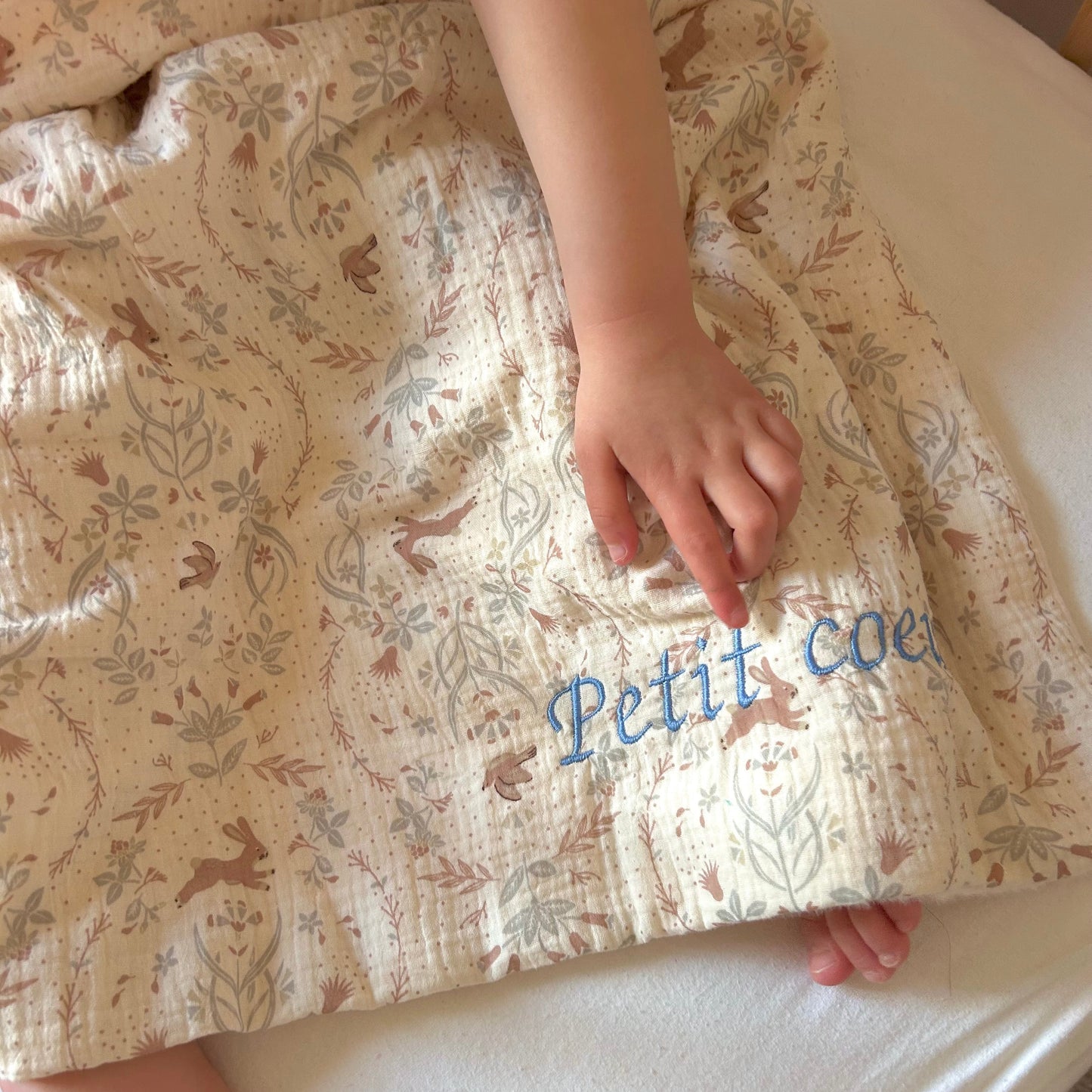 Couvertures douce bébé personnalisable - Lapin ☁️