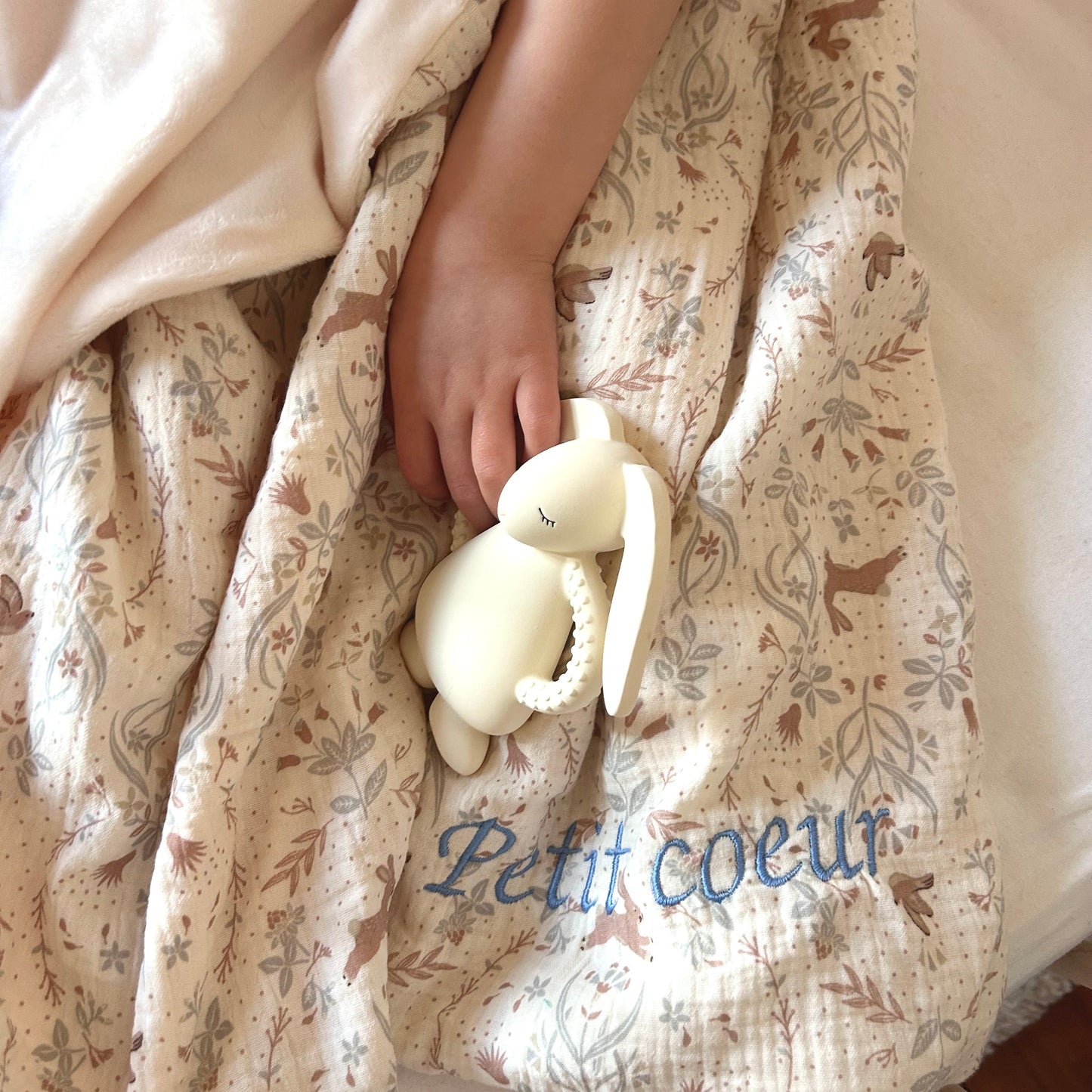 Couvertures douce bébé personnalisable - Lapin ☁️