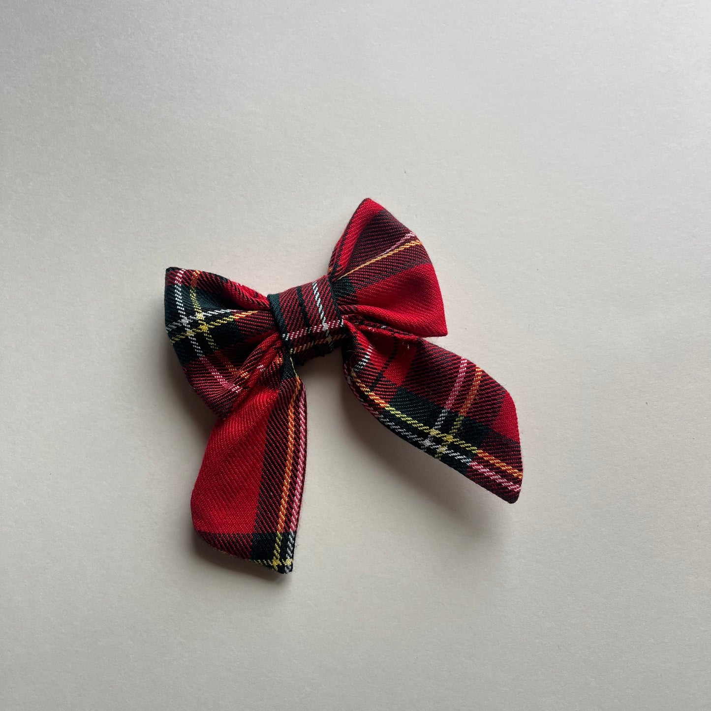 Barette noeud tartan rouge - EDITION LIMITEE