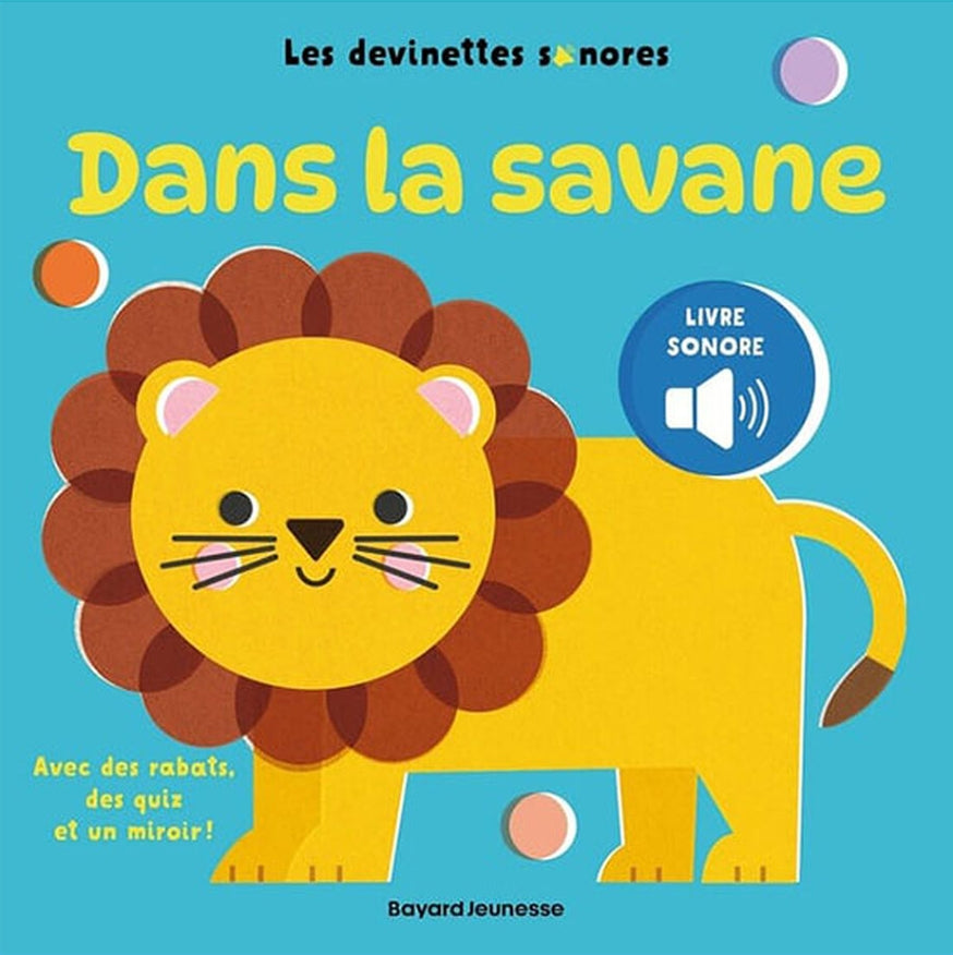 Livre devinette sonore bébé - Les animaux de la savane