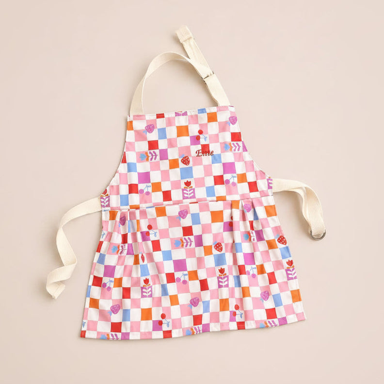 Tablier de cuisine imperméable  pour enfant carreaux - personnalisable