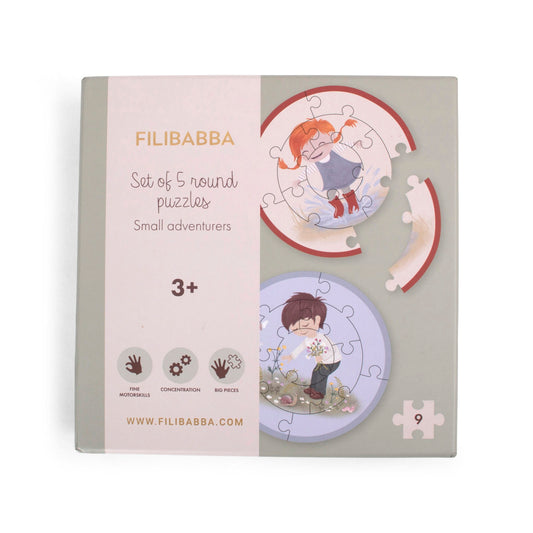 Set de 5 puzzles ronds - Petits aventuriers