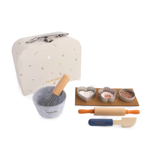 Valisette de jeu - Jouets en bois petit patîssier Filibabba