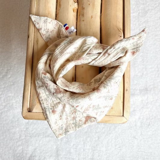 Foulard bandana enfant en double gaze de coton - Lapin