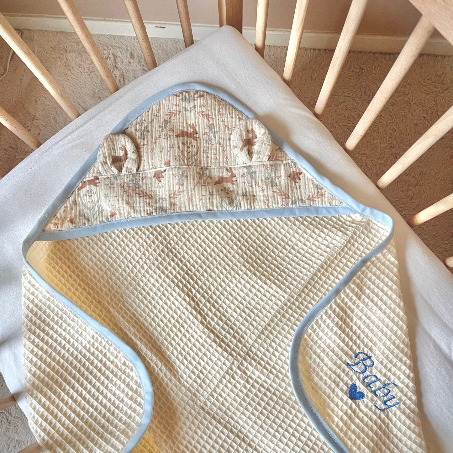Cape de bain bébé personnalisable - Lapin