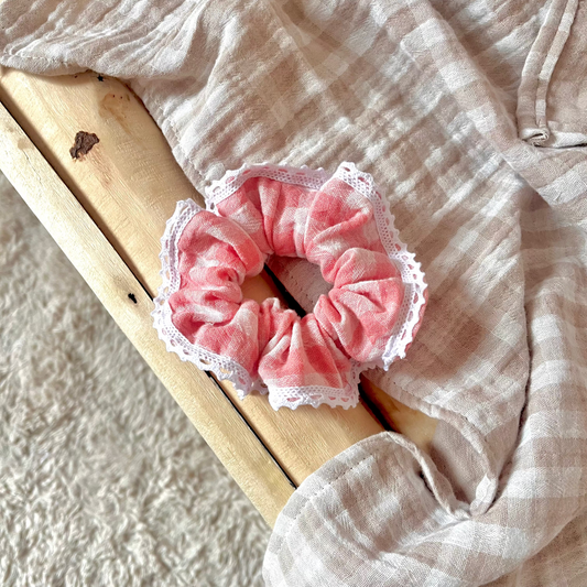 Chouchou maman/fille - Vichy rose