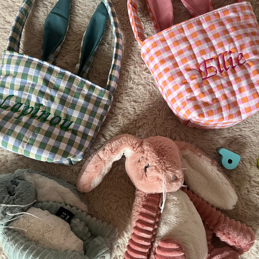 Duo de Pâque Panier + lapin personnalisable