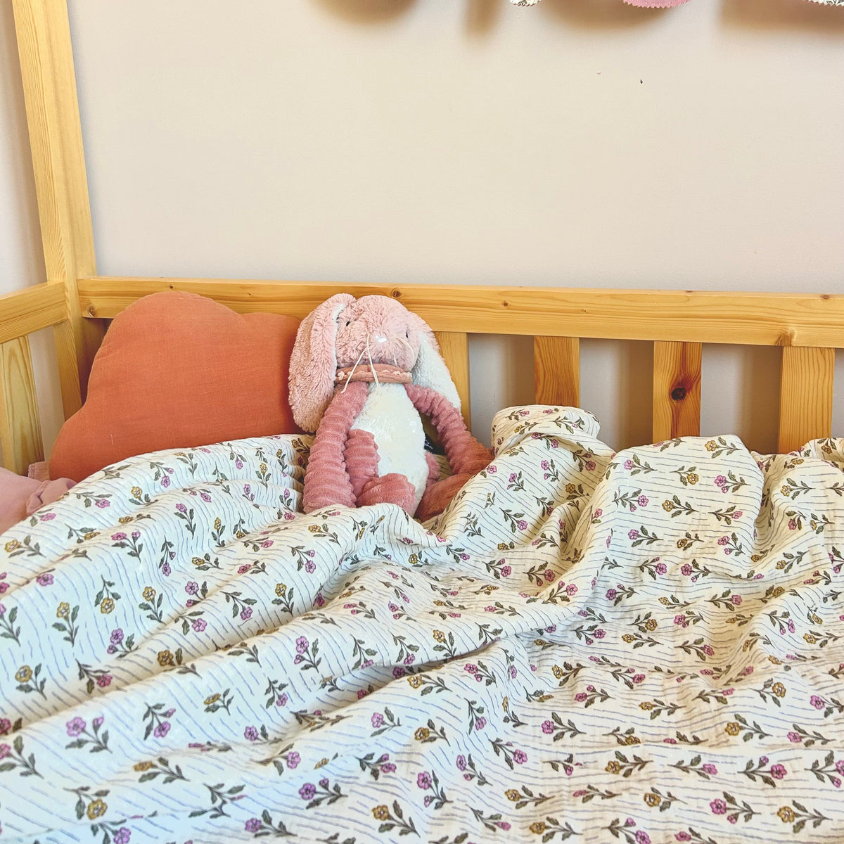 Couvertures douce bébé personnalisable - Fleuri