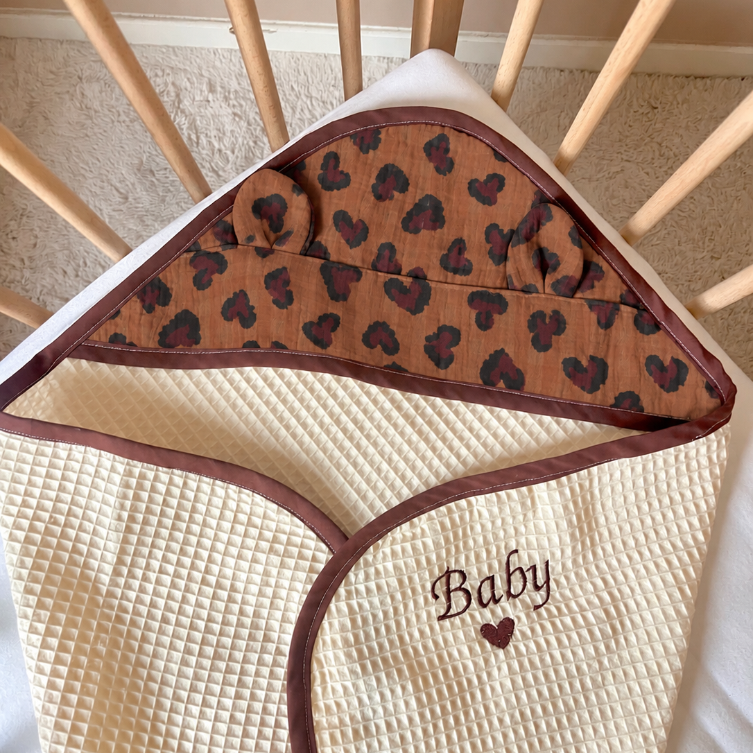 Cape de bain bébé personnalisable - Léopard