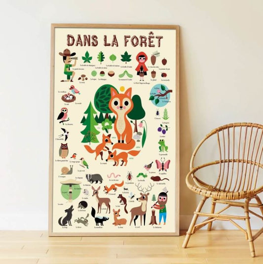 Poster forêt avec stickers repositionnables - Poppik