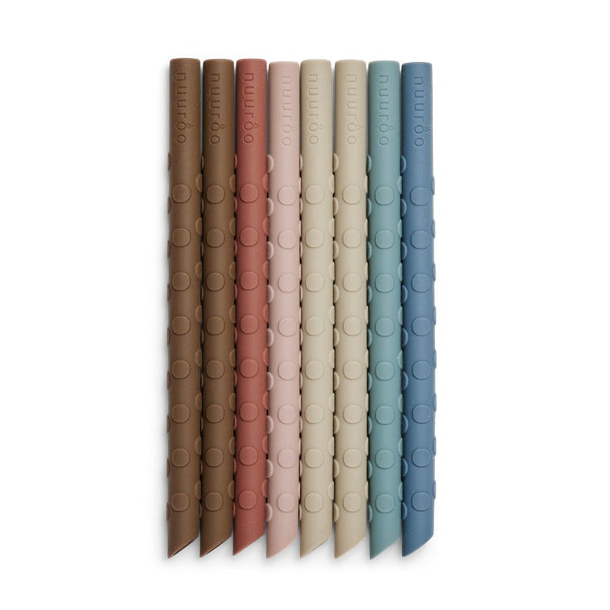 Pack de 8 pailles en silicone pour enfant