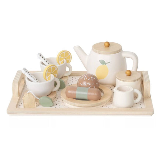 Service à thé citron en bois