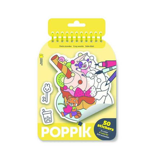 Carnet de sticker à colorier Cosy - Poppik