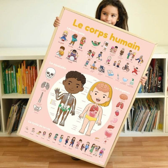 Poster corps humain avec stickers repositionnables - Poppik